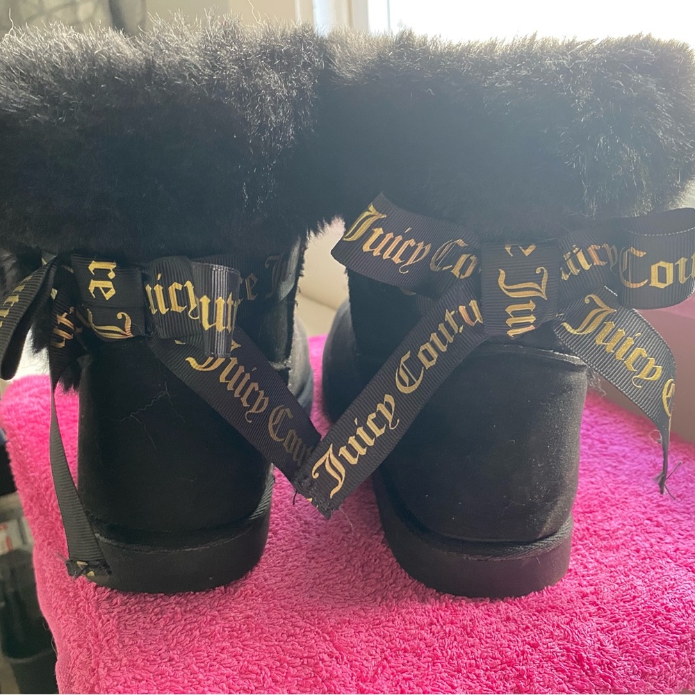 Juicy Couture Black Fur Lined Footwear
